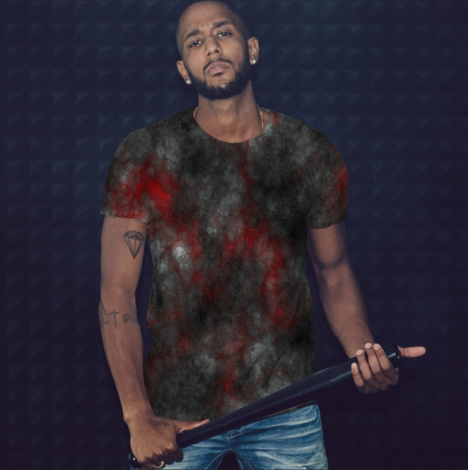T-shirt 3D All Over Print with Marble Print Theme