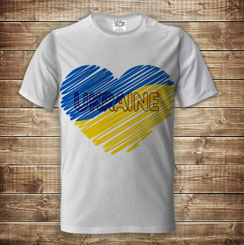 T-shirt 3D All Over Print Ukraine Heart Adult and Children Sizes