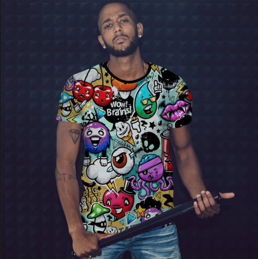 T-shirt 3D All Over Print with Graffiti Vibe Theme