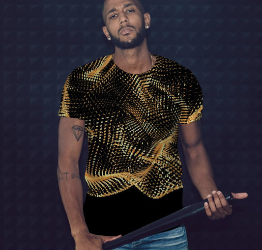 T-shirt 3D All Over Print with a theme of Golden Abstraction.