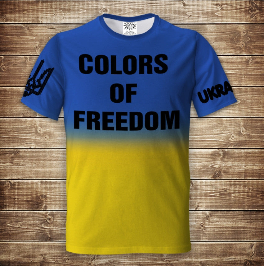 T-shirt 3D All Over Print Ukraine Colors of Freedom