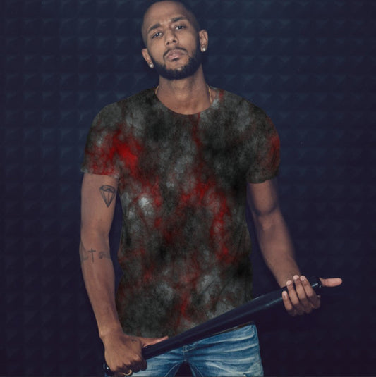 T-shirt 3D All Over Print with Marble Print Theme