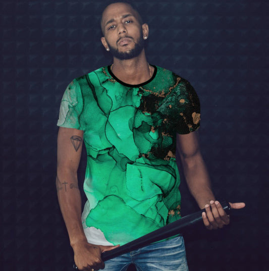 T-shirt 3D All Over Print with Marble Print Theme