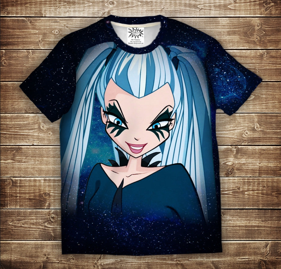 T-shirt 3D All Over Print with the theme of icy Winx Club.