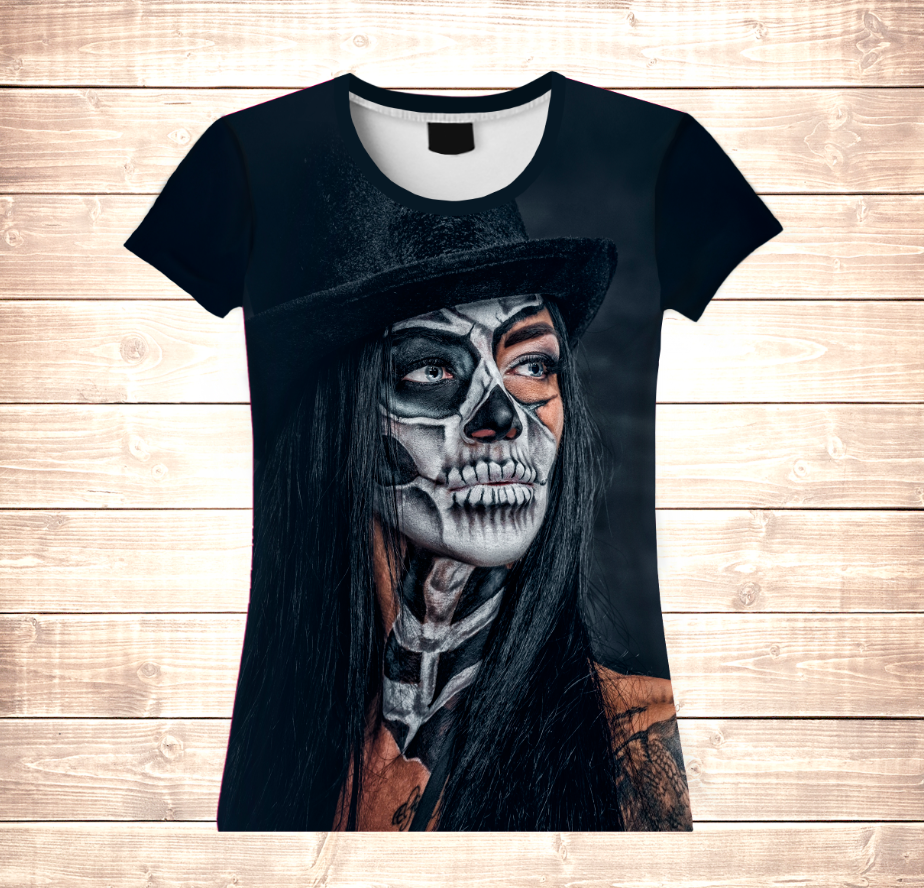 T-shirt 3D All Over Print Helloween Santa Muerte