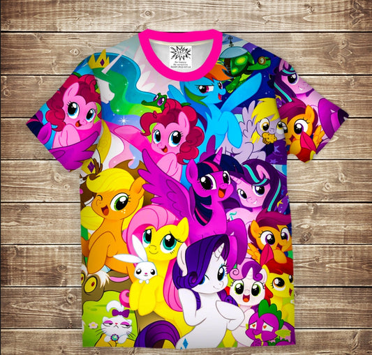 T-shirt 3D All Over Print with a theme of Beautiful Pony