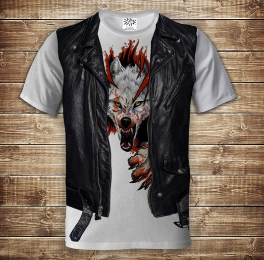 T-shirt 3D All Over Print 2-in-1 shirt + vest Werewolf wolf Adult and children's sizes