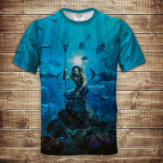 T-shirt 3D All Over Print with AQUAMAN theme.