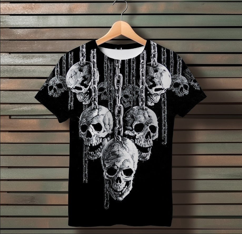 T-shirt 3D All Over Print with Skull Theme