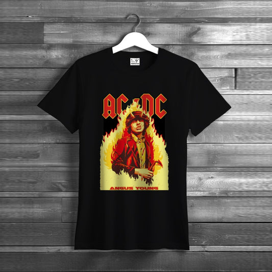 T-shirt ACDC logo band fan Rock Band musicians art ANGUS YOUNG