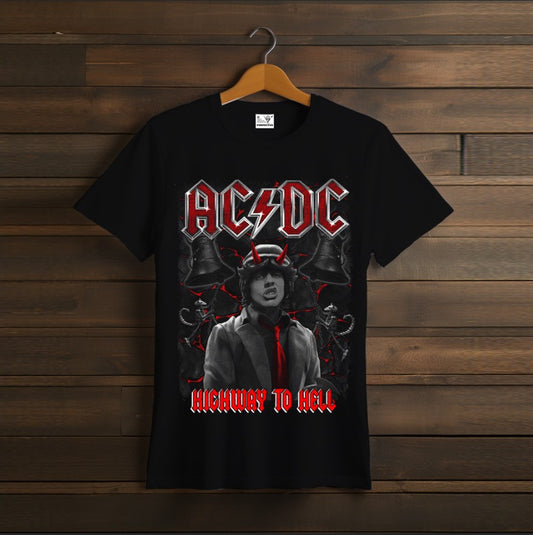 T-shirt ACDC logo band fan Rock Band musicians art demon