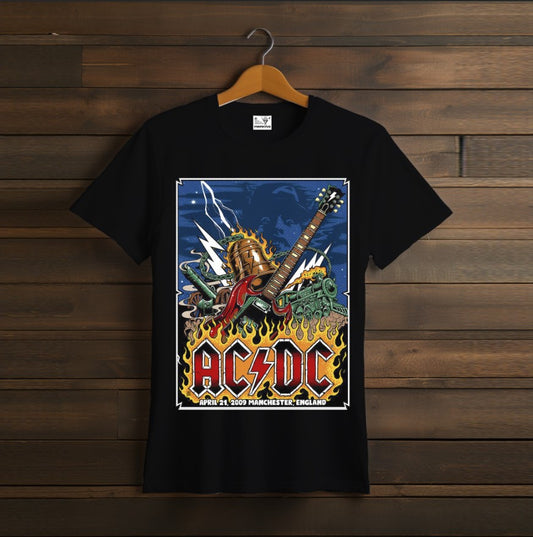 T-shirt ACDC logo band fan Rock Band musicians art logo